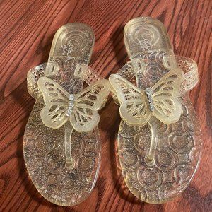 Coach Pasarella Clear Rhinestone Sparkle Sandals